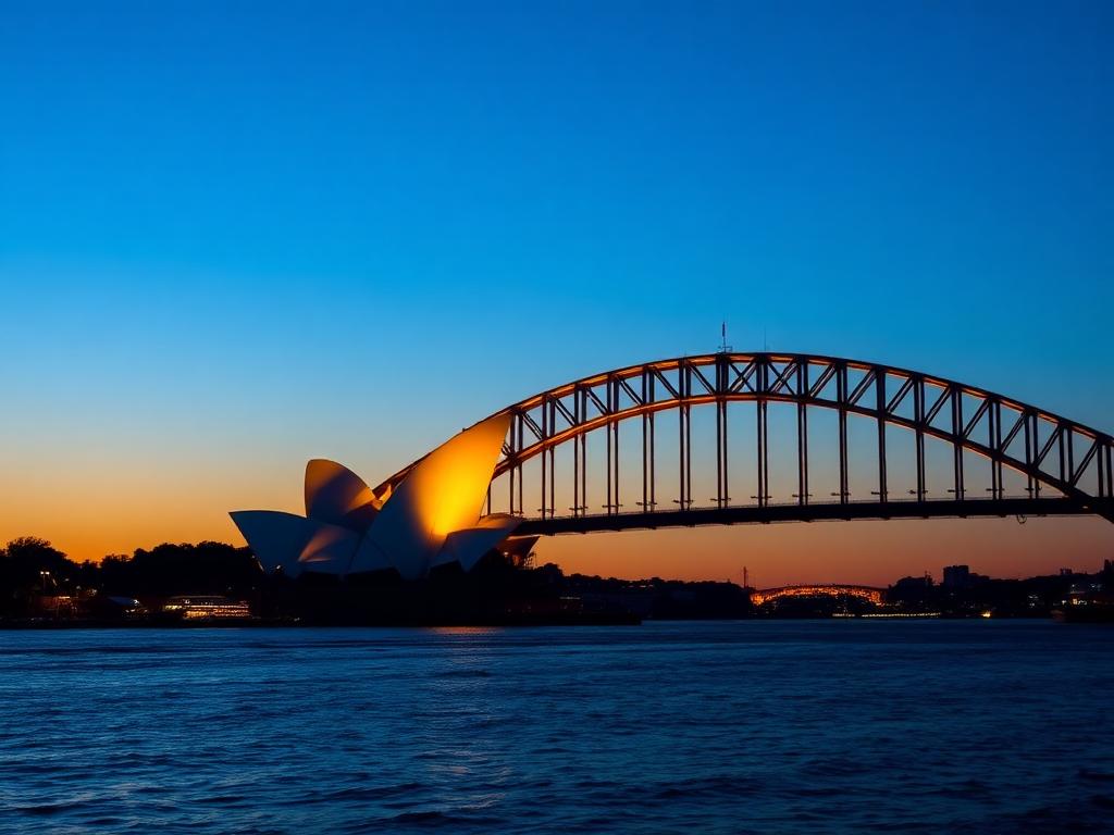 Sydney harbour at sunset