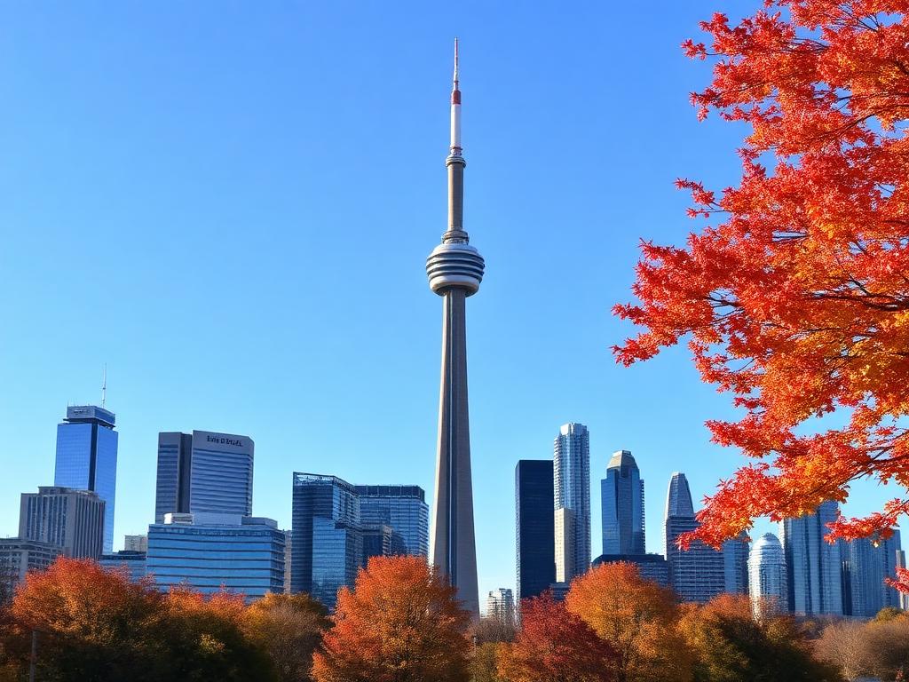 Toronto skyline in autumn