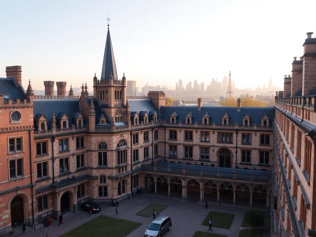 Historic British university campus